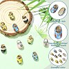 10Pcs 5 Colors Handmade Printed Porcelain Beads PORC-CJ0001-33-3