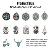 CHGCRAFT 24Pcs 12 Style Synthetic Turquoise Pendants FIND-CA0008-21-2
