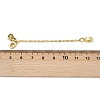 Brass Pave Clear Cubic Zirconia European Safety Chains with Charms KK-L236-15D-G-3
