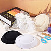 3Pcs 3 Colors Polyester Oval Pillbox Stewardess Fascinator Hat Base for Millinery AJEW-FG0002-75-5