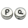 Silver Color Plated Acrylic Horizontal Hole Letter Beads MACR-PB43C9070-P-1