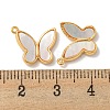 Brass Pave Shell Butterfly Charms KK-K378-30G-3