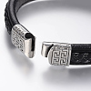 Braided Leather Cord Bracelets BJEW-H561-01-4