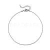 1mm 304 Stainless Steel Ball Chains Anklet for Men Women AJEW-AN00455-1