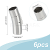6Pcs 304 Stainless Steel Watch Band Clasps STAS-UN0058-20-3