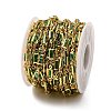 Brass Glass Rectangle Link Chains CHC-R001-01G-04-3