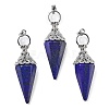 Dyed Natural Lapis Lazuli Faceted Cone Big Pendants G-P552-04P-02-1