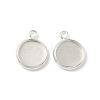 Flat Round Brass Pendant Cabochon Settings X-KK-K414-14B-S-1