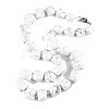 Natural Howlite Nuggets Beaded Necklaces for Women Men NJEW-K388-01N-4