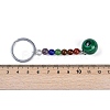 Natural Malachite Round Beaded Keychain G-H076-01P-15-2