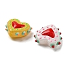 Painted Glass Beads Bumpy Beads Heart X-LAMP-V001-07-3