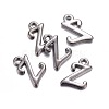 Gunmetal Plated Alloy Letter Pendants PALLOY-J718-01B-Z-2