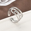 304 Stainless Steel Cuff Rings for Women RJEW-A079-08B-P-2