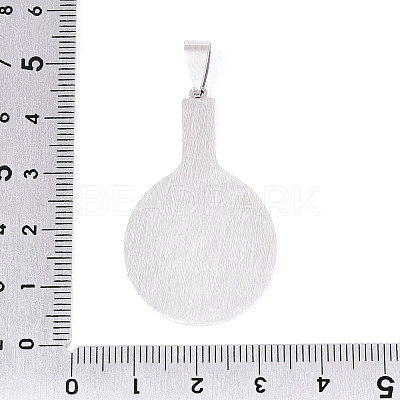 Printed 201 Stainless Steel Pendants STAS-T066-86B-1