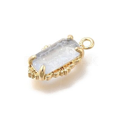 Brass Glass Charms LS-KK-U061-10G-03-1