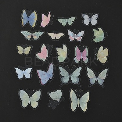 40Pcs 20 Styles PET Adhesive Waterproof Stickers Set LS-DIY-K032-50B-1