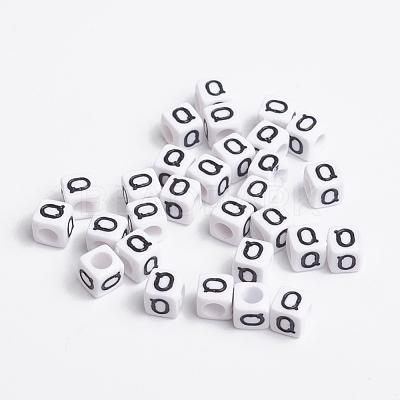 Acrylic Horizontal Hole Letter Beads PL37C9308-Q-1