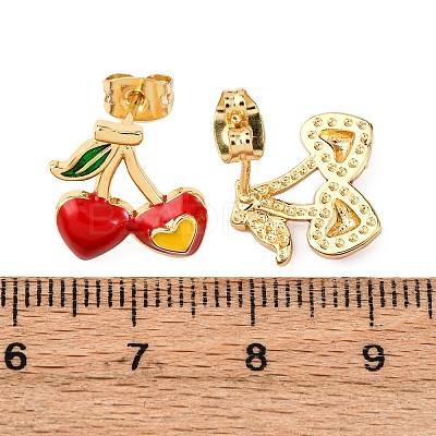 Brass Micro Pave Cubic Zirconia Stud Earrings LS-EJEW-D328-01G-01-1