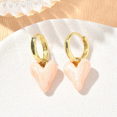 Brass Enamel Dangle Hoop Earrings for Women KK-CBA760A-06G-01-1