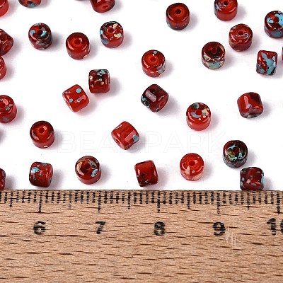 Opaque Picasso Glass Beads SEED-Q039-05A-A05-1