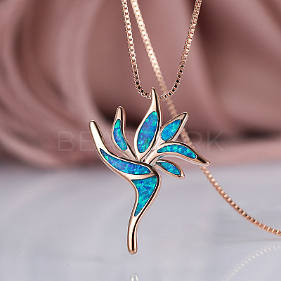 Hawaiian Bird Brass with Opal Pendant Necklaces FS-WG2F97F-03-1