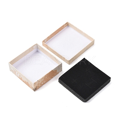 Floral Oil Painting Print Square Cardboard Jewelry Boxes CBOX-A010-01B-07-1