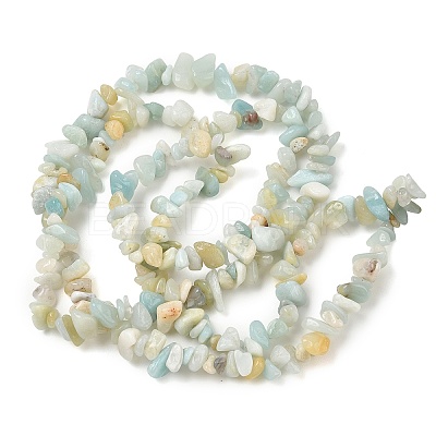 Natural Flower Amazonite Chips Beads Strands G-M205-12B-1