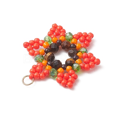 Glass Seed Beaded Pendants PALLOY-MZ01241-05-1