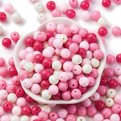200Pcs Opaque Acrylic Beads SACR-FP0001-09-1