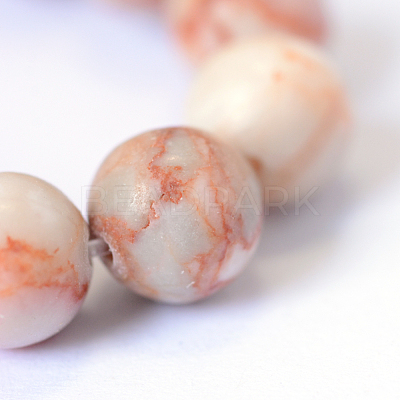 Natural Red Netstone Round Bead Strands X-G-E334-6mm-06-1