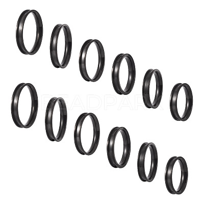 12Pcs 6 Size 201 Stainless Steel Grooved Finger Ring Settings RJEW-TA0001-06EB-1