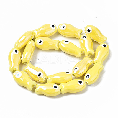 Handmade Porcelain Ceramic Beads Strands PORC-T006-03L-1