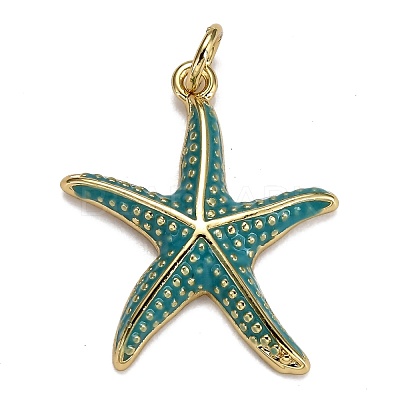 Brass Enamel Pendants KK-B029-03G-1