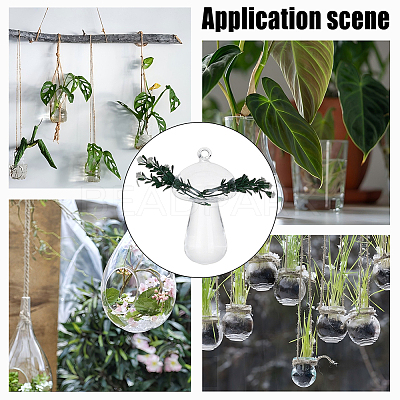 Glass Hanging Hydroponic Vases AJEW-WH0752-090A-1