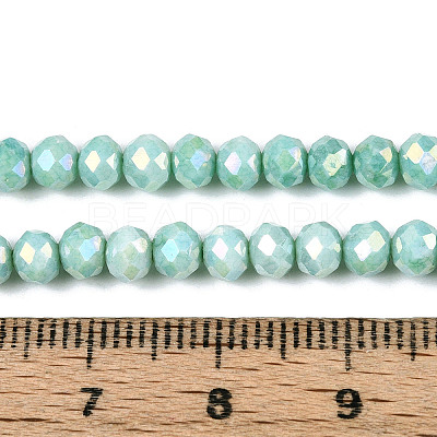 Anti-Tarnish Electroplate Rondelle Glass Beads Strands EGLA-T021-4mm-17-07-1