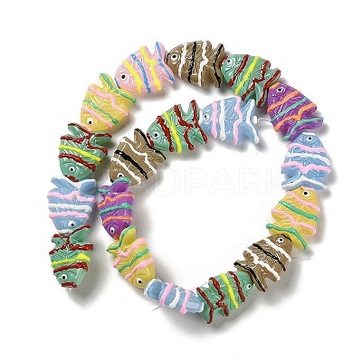 Painted Glass Beads X1-LAMP-I032-01-1