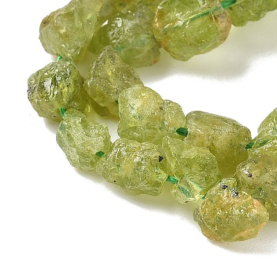 Raw Rough Natural Peridot Beads Strands G-M453-D12-1