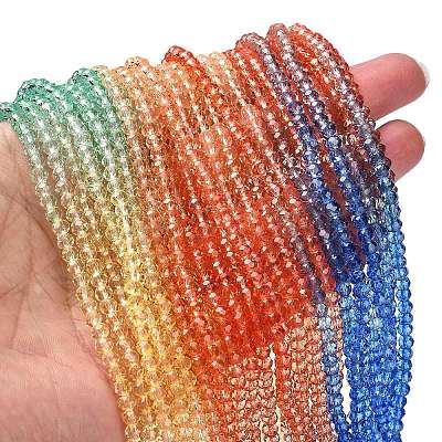 Transparent Painted Glass Beads Strands X1-DGLA-A034-T4mm-A02-1