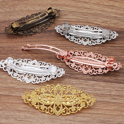 Brass Hair Barrettes OHAR-PW0001-199AB-1