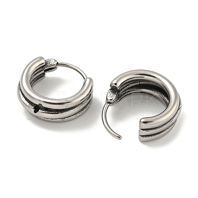 316 Surgical Stainless Steel Hoop Earrings EJEW-D096-18J-AS-1