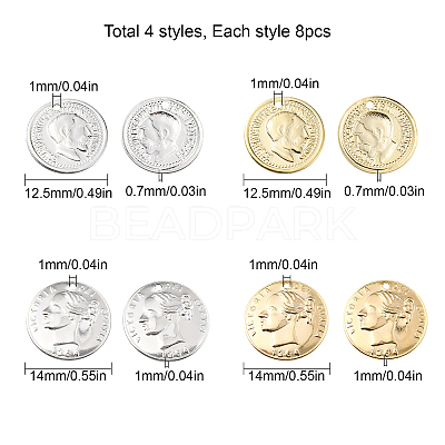32Pcs 2 Style Brass Charms KK-SC0002-54-1