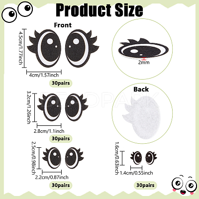 2 Bagds Oval Felt Craft Doll Eye DIY-FG0010-04A-1