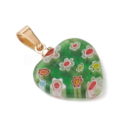 Handmade Millefiori Glass Pendants PALLOY-JF05133-1