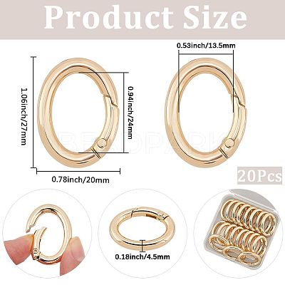 20Pcs Zinc Alloy Spring Gate Rings FIND-SP0004-30G-1