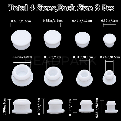 32Pcs 4 Style Silicone Bottle Seal Plug AJEW-GF0008-10C-02-1