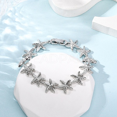 Brass Link Bracelets for Women BJEW-H209-01P-1