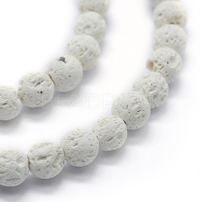 Synthetic Lava Rock Round Beads Strands X-G-E508-04-6mm-1-1