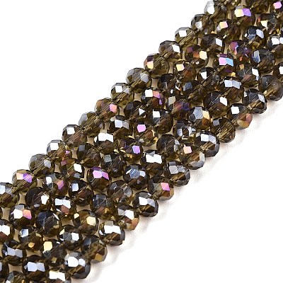 Electroplate Glass Beads Strands EGLA-A034-T6mm-B19-1