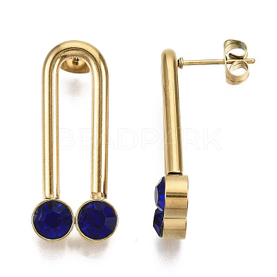201 Stainless Steel Stud Earrings X-STAS-R115-27A-G-1