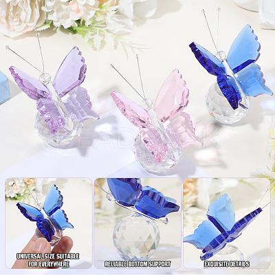 1Pc Glass Crytsal Butterfly Display Decorations LAMP-CN0001-01B-1